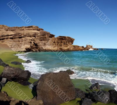 Green sand beach