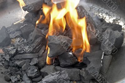 Lighting the barbecue