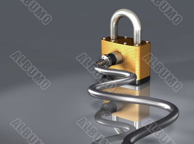 Metallic Cable And Brass Lock