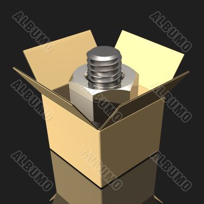 Cardboard Box And Bolt