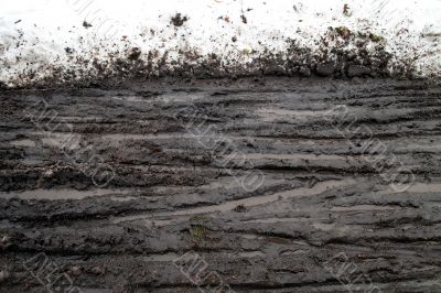 Snow Mud and Tracks