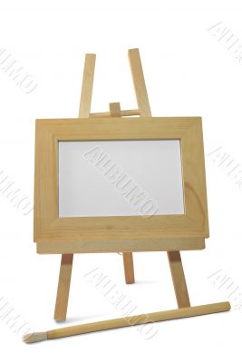 wooden frame on easel with clipping path