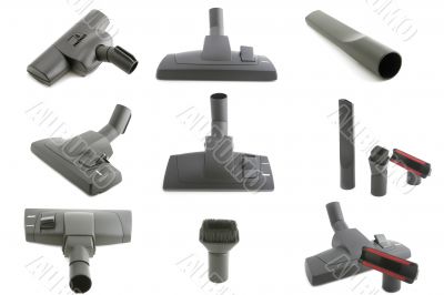 Black brush vacuum cleaner close up