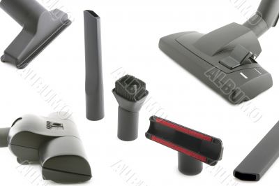 Black brush vacuum cleaner closeup