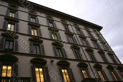 Romantic building with nice windows