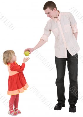 Little girl asks apple