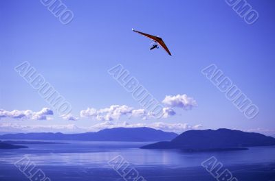 Hang glider Against Blue Skies