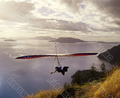 Hang glider Above Mountain Scenic