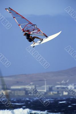 Windsurfing a Big Wave Windsurfing a Big Wave