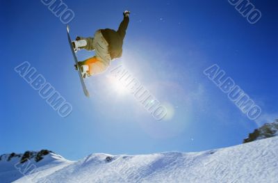 High Flying Snowboarding Stunt