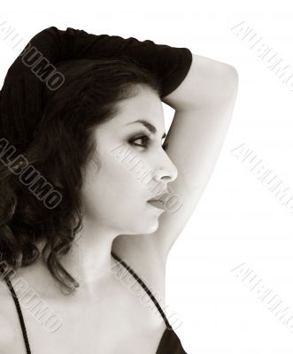 Sepia beautiful woman