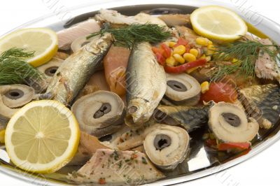 Fish plate with smoked fish