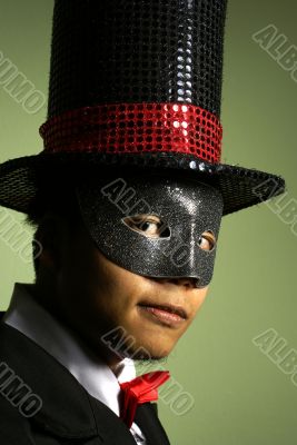 Masked performer portrait
