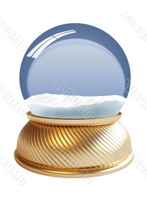 3D render of snow globe with clipping path