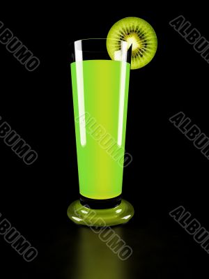 Glass with kiwi juice