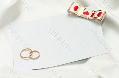 wedding invitation on the white background