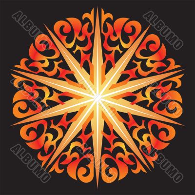 Orange snowflake 1