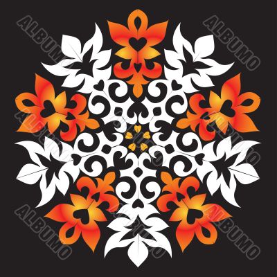 Orange snowflake 2