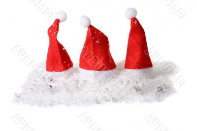 Three little christmas hats