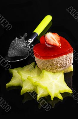 heart strawberry cake