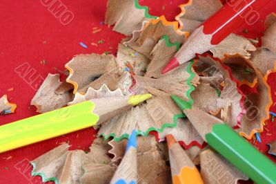 Pencils and wood shavings