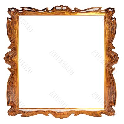 empty picture frame with amber decorative pattern