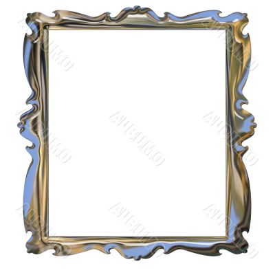 Picture metallic chrome frame with a decorative pattern