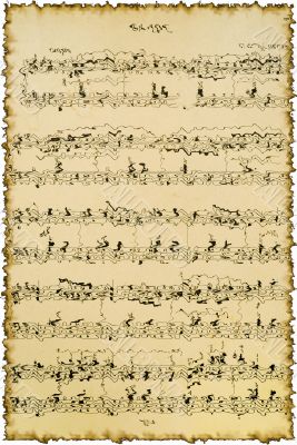 fragment of sheet with music