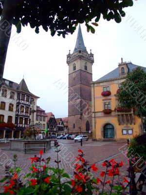 central place of Obernai town - Alsace