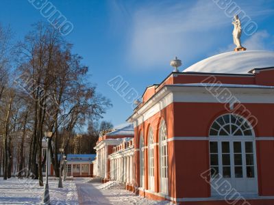 Russian manor winter view
