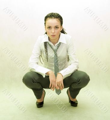 girl on white background