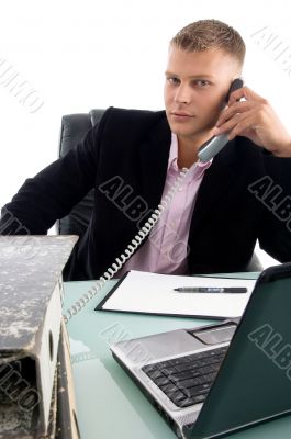businessman busy on phone