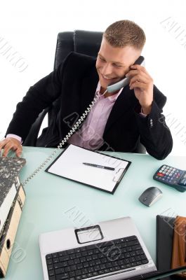 employee busy on phone