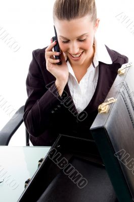 executive busy with phone call