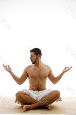 front view of man in yoga pose