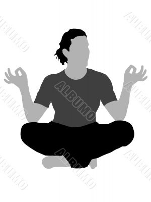 person in meditating pose