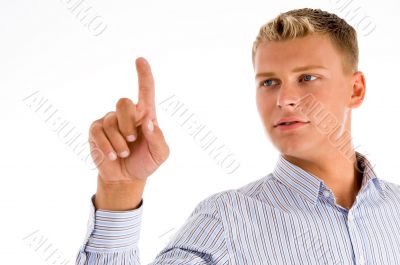 man looking at his finger man looking at his finger