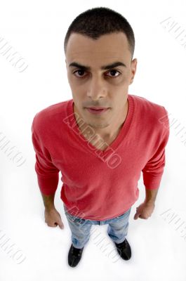 high angle view of male standing high angle view of male standing