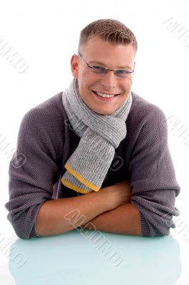 smiling young man wearing eyewear