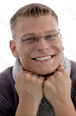 smiling handsome man with eyewear