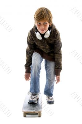 urban teen on skateboard board