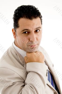 pose of considering businessman