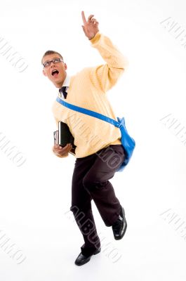 male teenaged student with study material