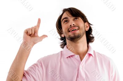 man showing happiness with hand gesture