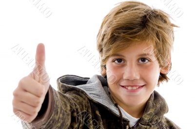 front view of cheer kid with thumbs up front view of cheer kid with thumbs up