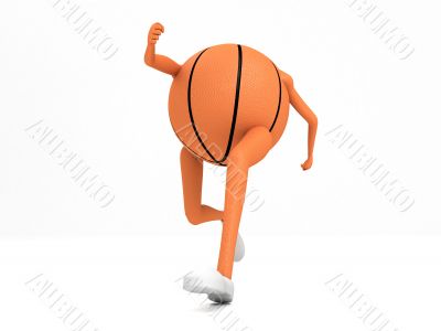 basket ball with hands and legs