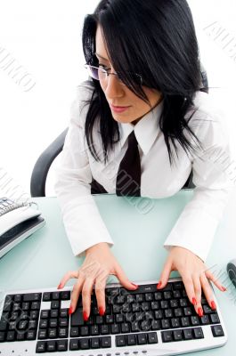 accountant working on computer