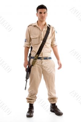 standing soldier with gun