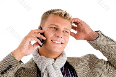 businessman busy with phone call