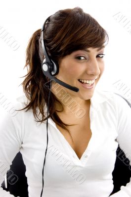 front view of cheerful service provider